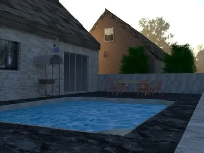FARM HOUSE WITH POOL  3D model