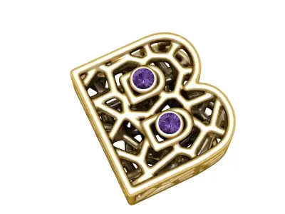 SIMPLE ALPHABET PENDANT 3D PRINTABLE MODEL  3D print model