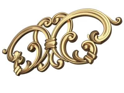 Carved Plaster Molding Decoration 034 Low-poly 3D model
