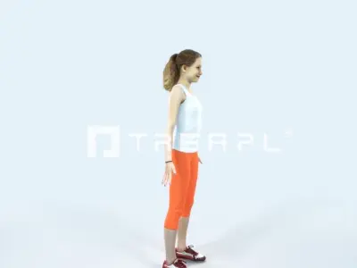 Essence 01H Animated Rigged Sports Teenage Girl Low-poly 3D model