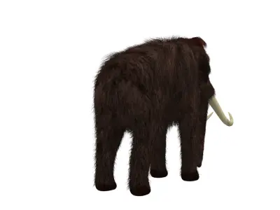 Mammoth woolly with long tusks Low-poly 3D model
