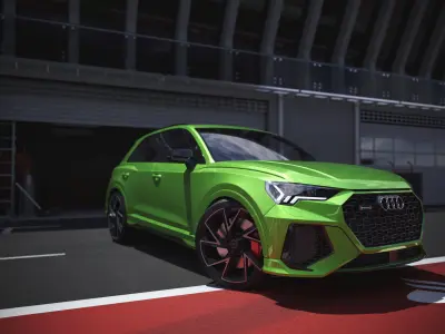 Car Render Scene - PIT - Corona render 3D model