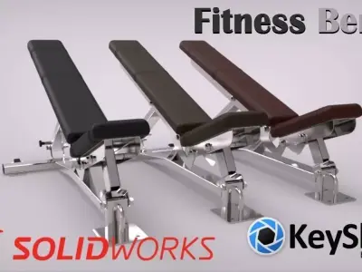 Fitness Bench Free 3D model