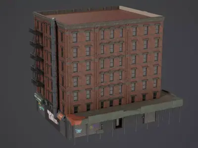 Game Ready Apartment Building Pack V1 Low-poly 3D model