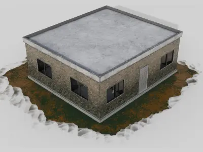 3D Low poly game asset Home Low-poly 3D model