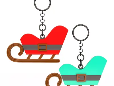 Santa Sleigh 3D Print Keychain Collection 3D print model