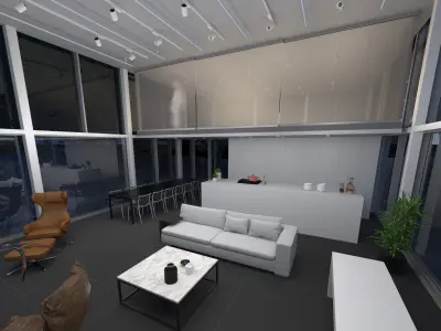 Glass House Escena Modelado 3D 3D model