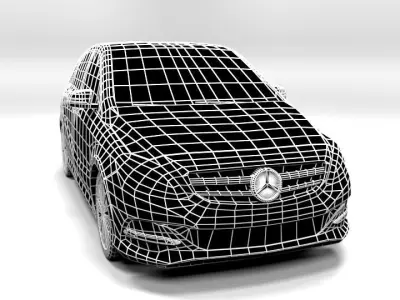 MERCEDES B200E 2015 LOWPOLY Low-poly 3D model