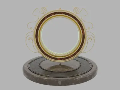  High Poly Fantastic Gold Portal  3D model