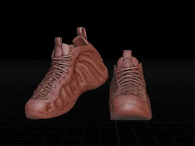 Nike Air Foamposite Supreme Black Low-poly 3D model