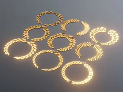Wreath Pack of 9 - High Quality - Detailed  3d model 3D model