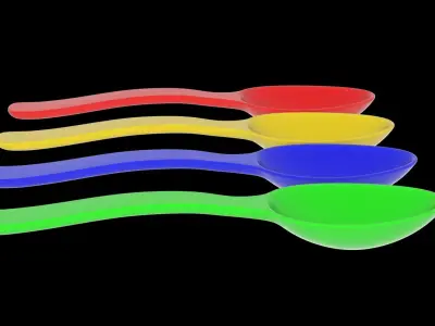 Spoons colorful Free 3D model