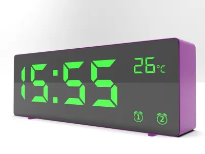 CLOCK PURPLE GREEN Low-poly 3D model