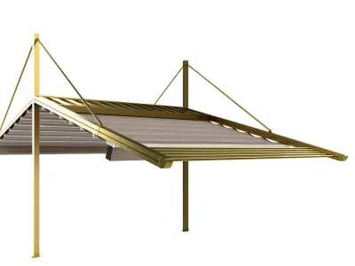 Motorized Pergola 3a brass satin polished 3D model