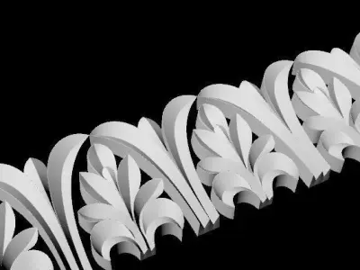 Central decor ornament for furniture 3D model 160