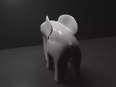Stylized elephant sculpture 3D model