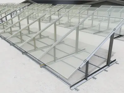 Rooftop Lightweight Solar Construction Type-1 3D model