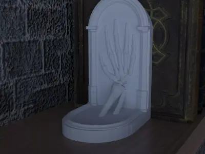 Skeleton hand bookend 3D print model