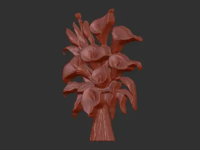 Calla lily flower cnc model 3D print model