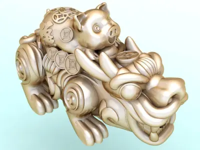 Pixiu pig Bracelet - Unicorn  bracelet - 5 Size 3D Model Collection