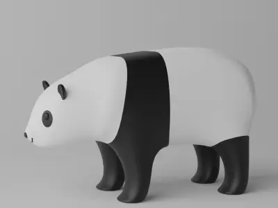 Cartoon Panda Bear 3D model