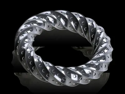 thorusholes spiral ring 3D print model
