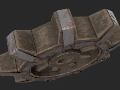 Wooden Wheel Low-poly 3D model purchase