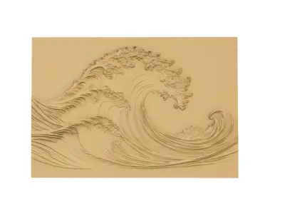 modern panel wall decor set wall relief mural CNC 100 3D model