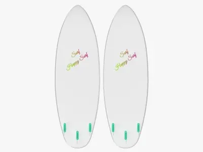 Surfboard tooth brush 3D model