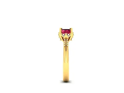 Solitaire Wedding Engagement Ring 3D print model 2