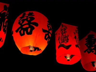 Chinese red sky lantern  3D model