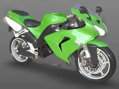 Kawasaki Ninja ZX 10R - Sports Bike- VR-AR - Games 3D Model Low-poly 3D model