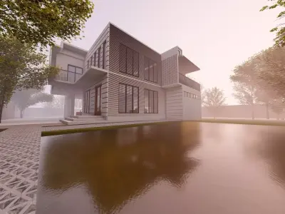 MODERN RESIDENTIAL HOUSE 3D model purchase