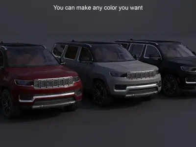 Jeep Grand Wagoneer Low-poly 3D model