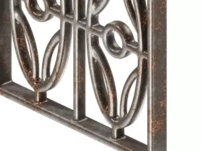 Rusty Premium Window Grill 3D model