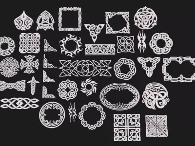 Celtic ornament pack 3D model