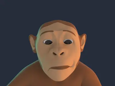 Stylized Monkey Rigged Low-poly 3D model