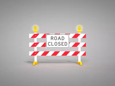 Traffic Road Close 3D Model 3D model