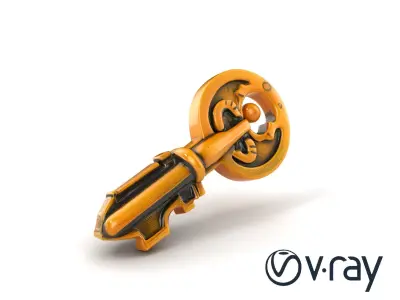 Intricate Antique-Style Key model pack Low-poly 3D model