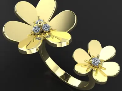 Frivole Between the Finger ring 3d printing model 3D print model