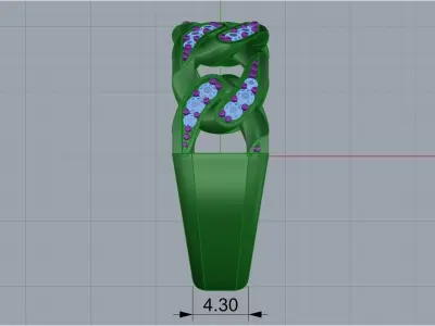 Diamond Cuban Ring 3D print model