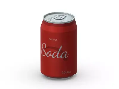 Supermarket Soda Drink Can 02 Low Poly PBR Realistic  Low-poly 3D model