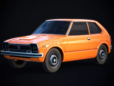 Honda Civic 73 Authentic Car Game Ready Low-poly 3D model