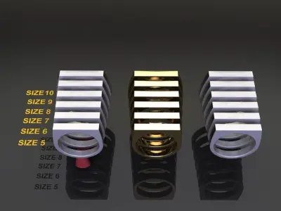 Dainty Narrow Bar Ring Band Mix Sizes 3D print model