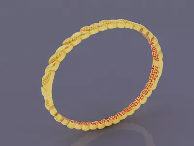 Elegant gold rope bracelet  Free 3D print model