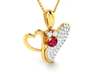 Solitaire Heart Pendants  3D print model