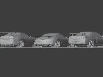 car JDM CAR s meet up Low-poly 3D model