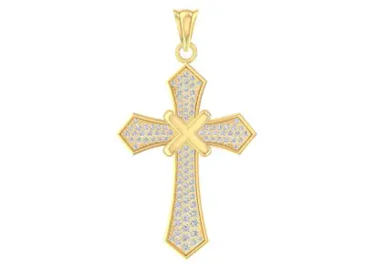 Elegant Diamond Cross Pendant For Women  2717 3D print model