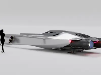 Space racer spaceship 3D low poly scifi Low-poly 3D model