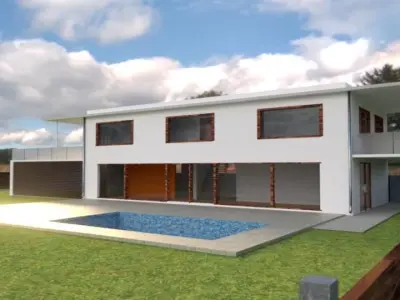 Modern house Free low-poly 3D model order